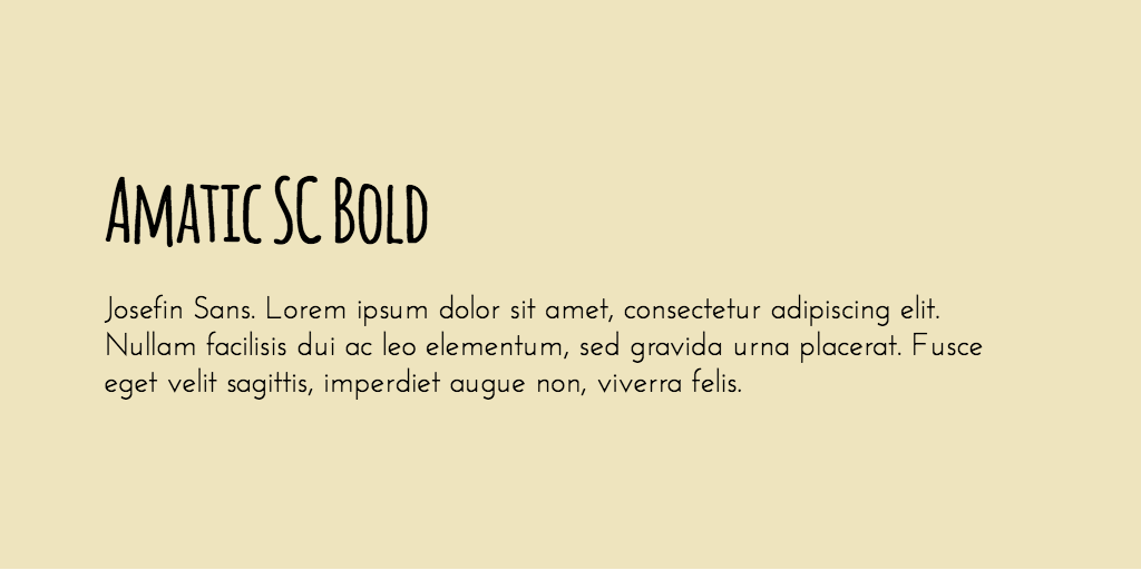 Amatic SC & Josefin Sans font combination