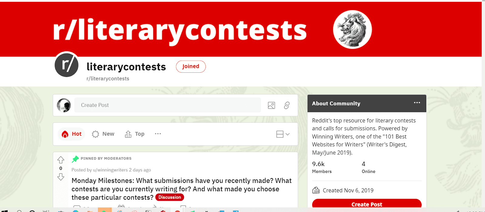 reddit literary contests banner example